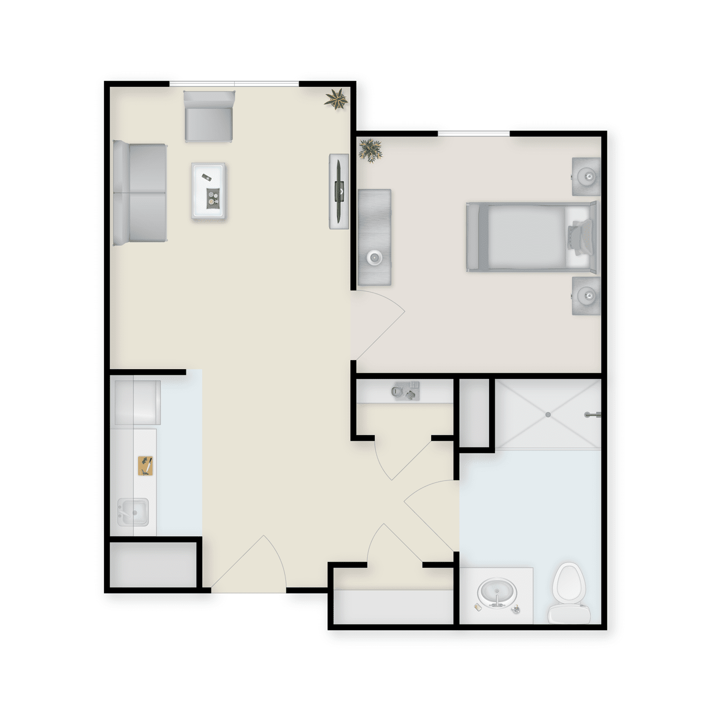 One Bedroom Floor plan One Bedroom Floor plan